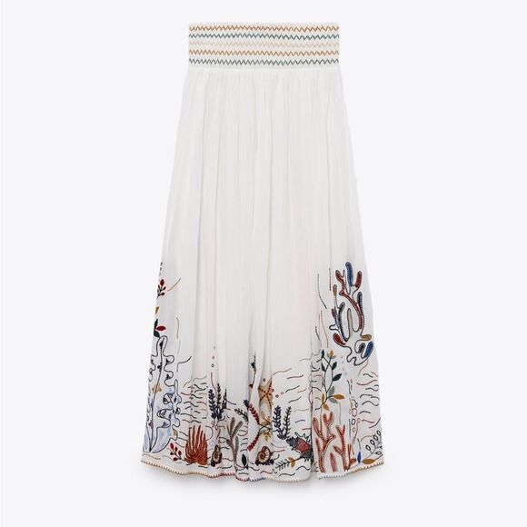 Zara embroidered skirt - Picture 9 of 11